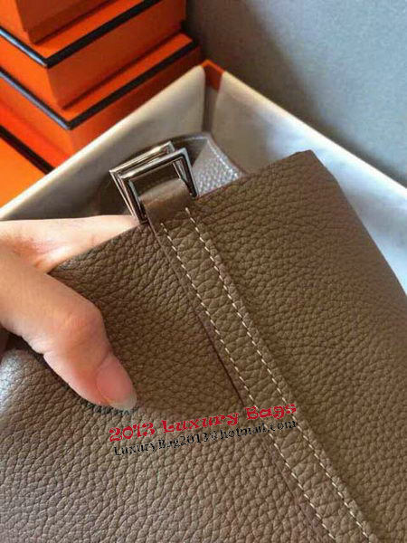 Hermes Picotin Lock 22cm Bags Litchi Leather HPT22 Grey Hermes Picotin Lock 22cm Bags Litchi Leather HPT22 Grey