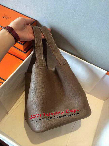 Hermes Picotin Lock 22cm Bags Litchi Leather HPT22 Grey Hermes Picotin Lock 22cm Bags Litchi Leather HPT22 Grey