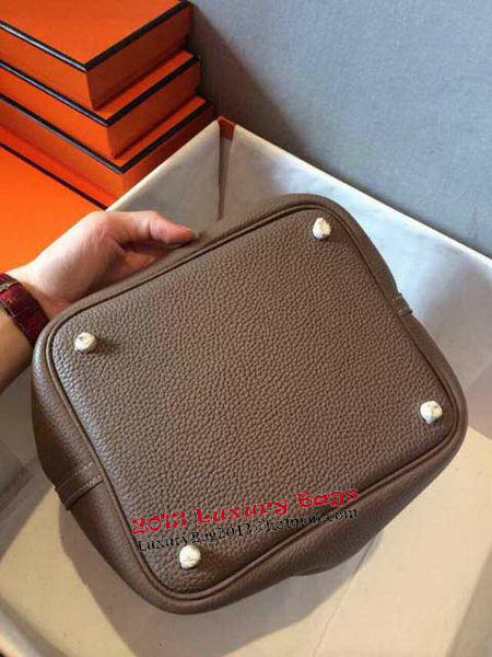 Hermes Picotin Lock 22cm Bags Litchi Leather HPT22 Grey Hermes Picotin Lock 22cm Bags Litchi Leather HPT22 Grey