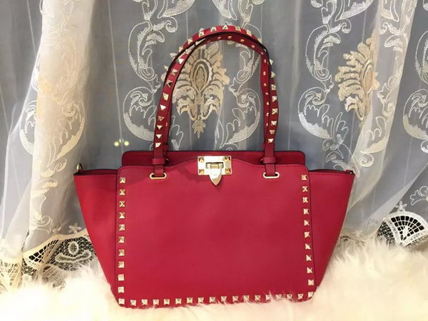 Valentino Garavani Rockstud Medium Tote Bag VO0812T Red Valentino Garavani Rockstud Medium Tote Bag VO0812T Red