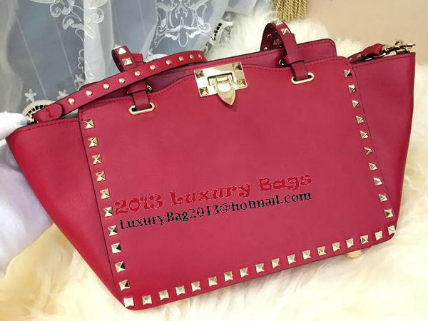 Valentino Garavani Rockstud Medium Tote Bag VO0812T Red Valentino Garavani Rockstud Medium Tote Bag VO0812T Red