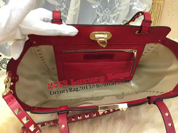 Valentino Garavani Rockstud Medium Tote Bag VO0812T Red Valentino Garavani Rockstud Medium Tote Bag VO0812T Red