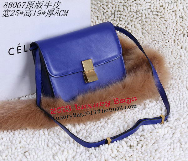 Celine Classic Box Small Flap Bag Calfskin C88007T Blue Celine Classic Box Small Flap Bag Calfskin C88007T Blue