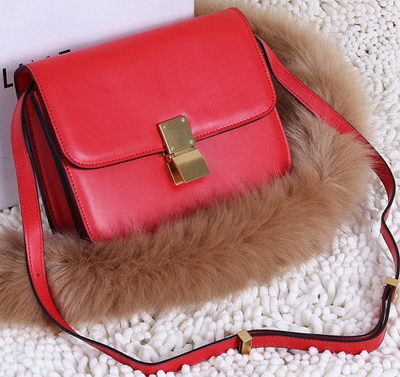 Celine Classic Box Small Flap Bag Calfskin C88007T Red Celine Classic Box Small Flap Bag Calfskin C88007T Red