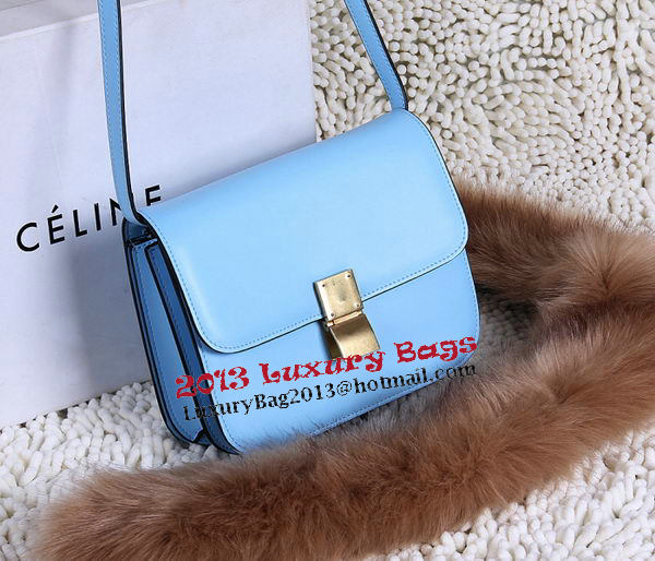 Celine Classic Box Small Flap Bag Calfskin C88007T Skyblue Celine Classic Box Small Flap Bag Calfskin C88007T Skyblue