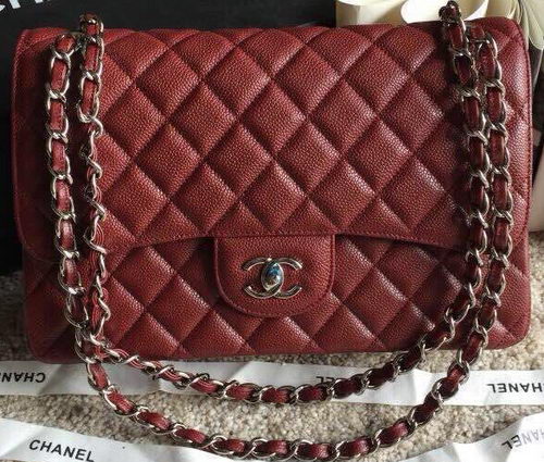 Chanel Classic Flap Bags Original Caviar Leather A1113 Burgundy Chanel Classic Flap Bags Original Caviar Leather A1113 Burgundy