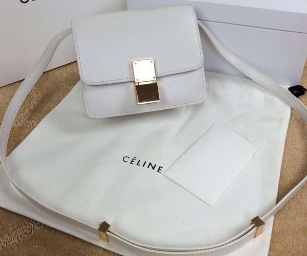 Celine Classic Box mini Flap Bag Smooth Leather C11041T White Celine Classic Box mini Flap Bag Smooth Leather C11041T White