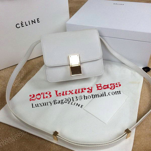 Celine Classic Box mini Flap Bag Smooth Leather C11041T White Celine Classic Box mini Flap Bag Smooth Leather C11041T White