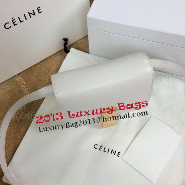 Celine Classic Box mini Flap Bag Smooth Leather C11041T White Celine Classic Box mini Flap Bag Smooth Leather C11041T White