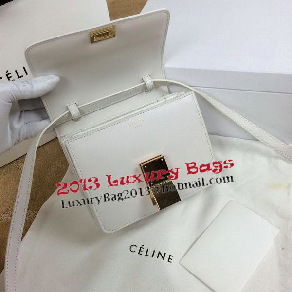 Celine Classic Box mini Flap Bag Smooth Leather C11041T White Celine Classic Box mini Flap Bag Smooth Leather C11041T White