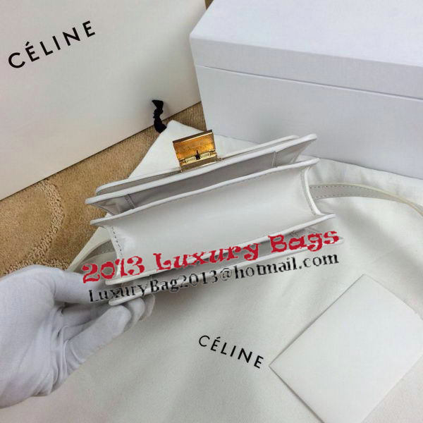 Celine Classic Box mini Flap Bag Smooth Leather C11041T White Celine Classic Box mini Flap Bag Smooth Leather C11041T White
