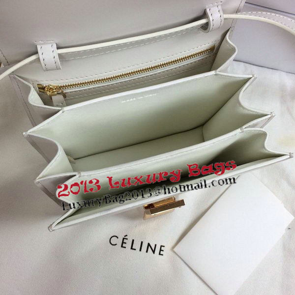 Celine Classic Box mini Flap Bag Smooth Leather C11041T White Celine Classic Box mini Flap Bag Smooth Leather C11041T White