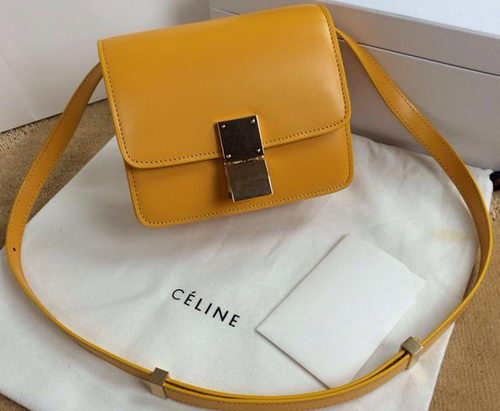 Celine Classic Box mini Flap Bag Smooth Leather C11041T Yellow Celine Classic Box mini Flap Bag Smooth Leather C11041T Yellow