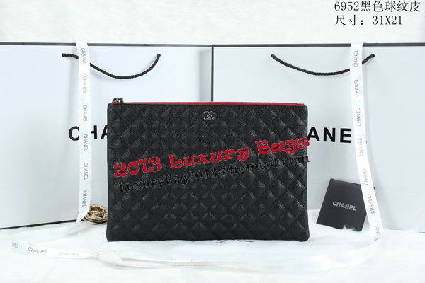 Chanel A6952 Clutch Bag Cannage Pattern Leather Black Chanel A6952 Clutch Bag Cannage Pattern Leather Black