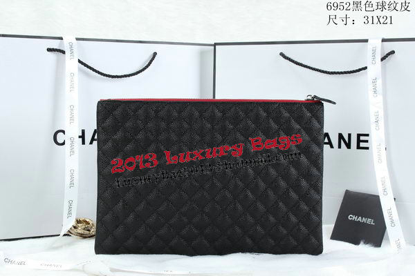 Chanel A6952 Clutch Bag Cannage Pattern Leather Black Chanel A6952 Clutch Bag Cannage Pattern Leather Black