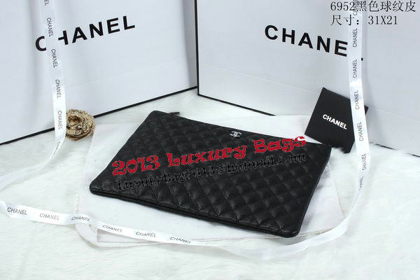 Chanel A6952 Clutch Bag Cannage Pattern Leather Black Chanel A6952 Clutch Bag Cannage Pattern Leather Black
