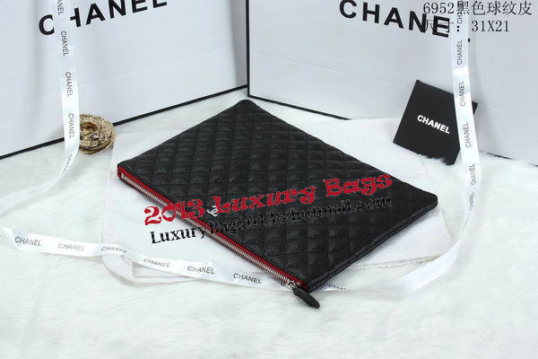 Chanel A6952 Clutch Bag Cannage Pattern Leather Black Chanel A6952 Clutch Bag Cannage Pattern Leather Black