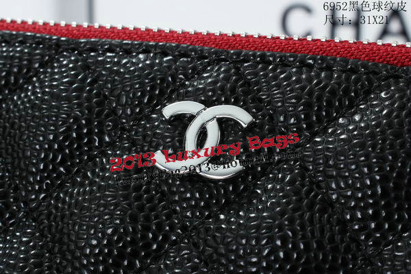 Chanel A6952 Clutch Bag Cannage Pattern Leather Black Chanel A6952 Clutch Bag Cannage Pattern Leather Black