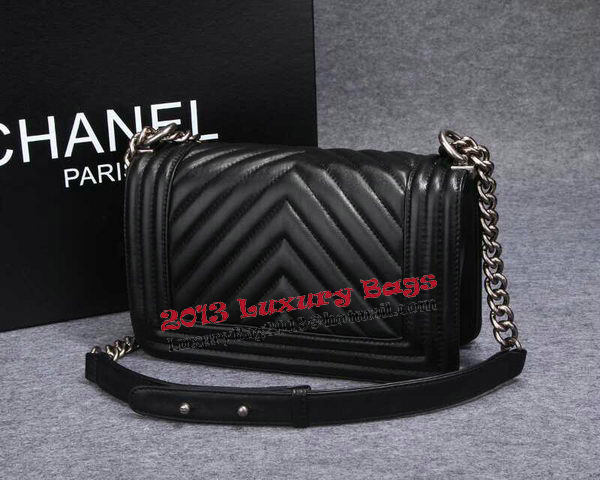 Boy Chanel Flap Shoulder Bag Herringbone Stitching CHA6817 Black Boy Chanel Flap Shoulder Bag Herringbone Stitching CHA6817 Black