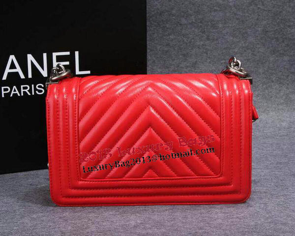 Boy Chanel Flap Shoulder Bag Herringbone Stitching CHA6817 Red Boy Chanel Flap Shoulder Bag Herringbone Stitching CHA6817 Red