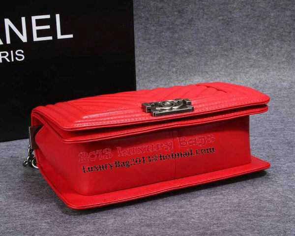 Boy Chanel Flap Shoulder Bag Herringbone Stitching CHA6817 Red Boy Chanel Flap Shoulder Bag Herringbone Stitching CHA6817 Red