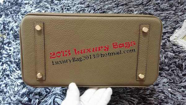 Hermes Birkin 30CM Tote Bags Litchi Leather H30LI Khaki