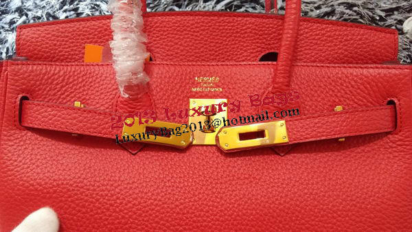 Hermes Birkin 30CM Tote Bags Litchi Leather H30LI Red Hermes Birkin 30CM Tote Bags Litchi Leather H30LI Red
