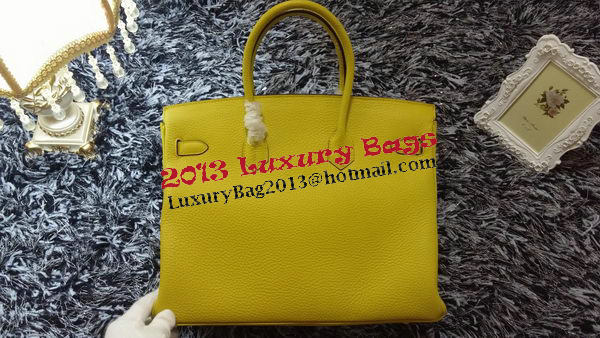 Hermes Birkin 35CM Tote Bag Litchi Leather HB35GL Lemon Hermes Birkin 35CM Tote Bag Litchi Leather HB35GL Lemon