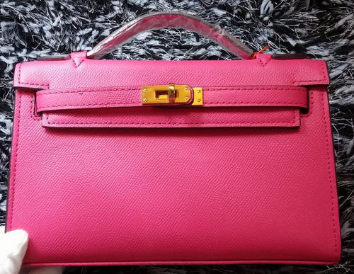 Hermes MINI Kelly 22cm Tote Bag Calf Leather K011 Rose Hermes MINI Kelly 22cm Tote Bag Calf Leather K011 Rose