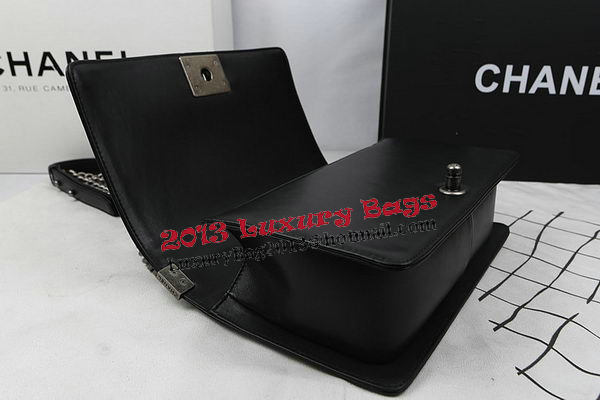 Boy Chanel Flap Bag Calfskin Chevron Quilting A67025 Black Boy Chanel Flap Bag Calfskin Chevron Quilting A67025 Black