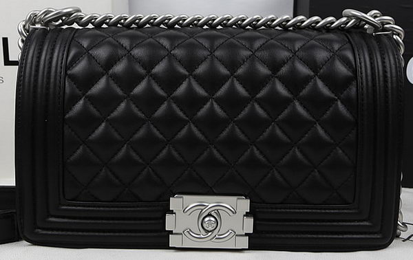 Boy Chanel Flap Bag Original Calfskin Leather A67025 Black Boy Chanel Flap Bag Original Calfskin Leather A67025 Black