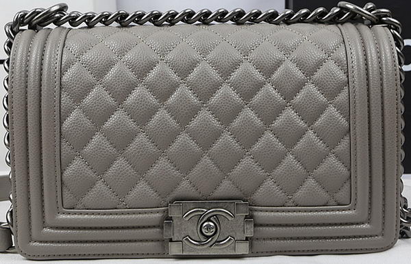 Boy Chanel Flap Bag Original Grey Cannage Pattern A67025 Silver Boy Chanel Flap Bag Original Grey Cannage Pattern A67025 Silver