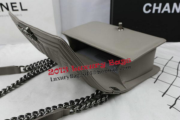 Boy Chanel Flap Bag Original Grey Cannage Pattern A67025 Silver Boy Chanel Flap Bag Original Grey Cannage Pattern A67025 Silver