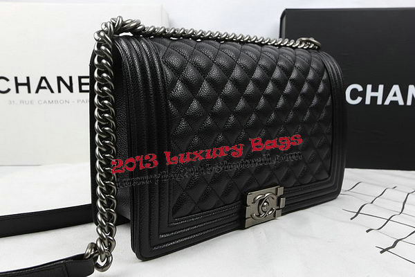 Boy Chanel Flap Bags Original Black Cannage Pattern A67088 Silver Boy Chanel Flap Bags Original Black Cannage Pattern A67088 Silver