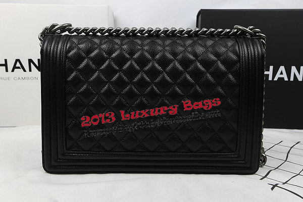 Boy Chanel Flap Bags Original Black Cannage Pattern A67088 Silver Boy Chanel Flap Bags Original Black Cannage Pattern A67088 Silver