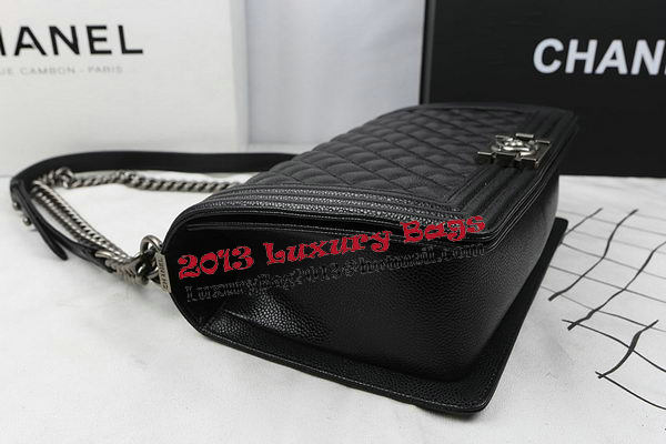 Boy Chanel Flap Bags Original Black Cannage Pattern A67088 Silver Boy Chanel Flap Bags Original Black Cannage Pattern A67088 Silver
