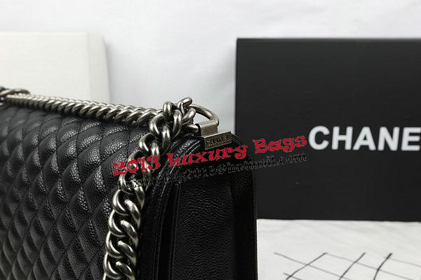 Boy Chanel Flap Bags Original Black Cannage Pattern A67088 Silver Boy Chanel Flap Bags Original Black Cannage Pattern A67088 Silver