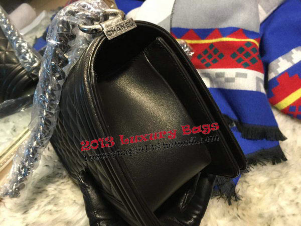 Boy Chanel Flap Shoulder Bag Sheepskin Leather A67086 Black