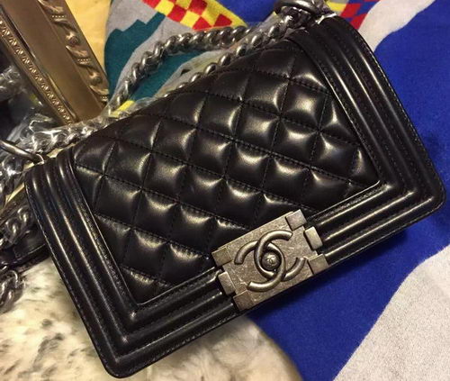 Boy Chanel Flap Shoulder Bags Sheepskin Leather A67085 Black Boy Chanel Flap Shoulder Bags Sheepskin Leather A67085 Black