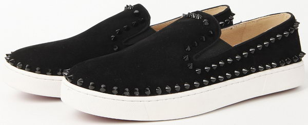 Christian Louboutin Casual Shoes Suede Leather CL907 Black Christian Louboutin Casual Shoes Suede Leather CL907 Black