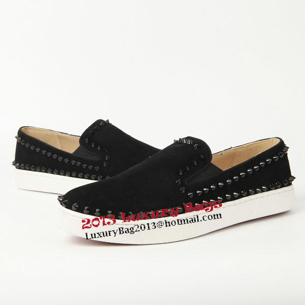 Christian Louboutin Casual Shoes Suede Leather CL907 Black Christian Louboutin Casual Shoes Suede Leather CL907 Black