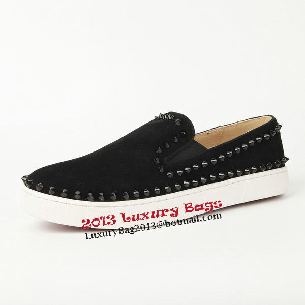 Christian Louboutin Casual Shoes Suede Leather CL907 Black Christian Louboutin Casual Shoes Suede Leather CL907 Black