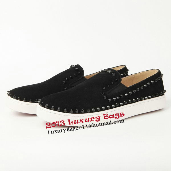 Christian Louboutin Casual Shoes Suede Leather CL907 Black Christian Louboutin Casual Shoes Suede Leather CL907 Black