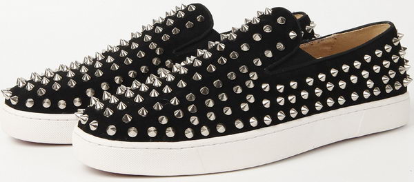 Christian Louboutin Casual Shoes Suede Leather CL909 Black Christian Louboutin Casual Shoes Suede Leather CL909 Black