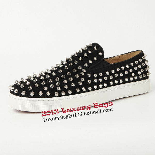 Christian Louboutin Casual Shoes Suede Leather CL909 Black Christian Louboutin Casual Shoes Suede Leather CL909 Black