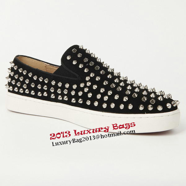 Christian Louboutin Casual Shoes Suede Leather CL909 Black Christian Louboutin Casual Shoes Suede Leather CL909 Black