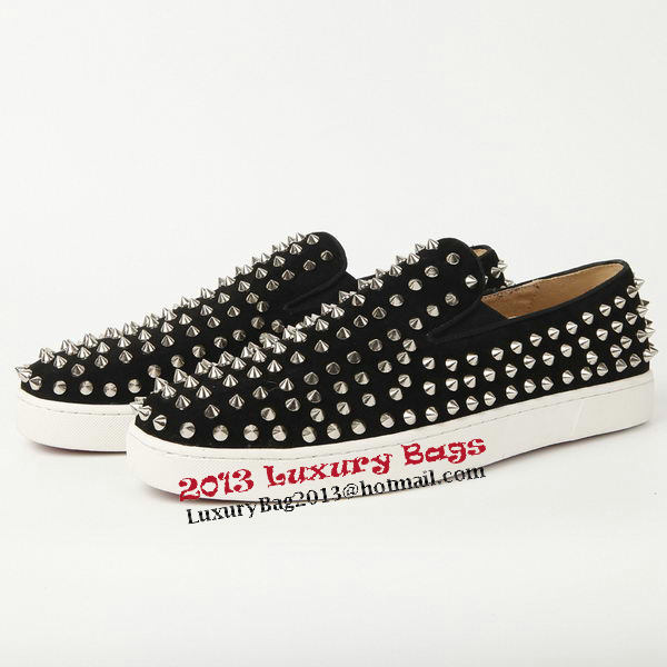 Christian Louboutin Casual Shoes Suede Leather CL909 Black Christian Louboutin Casual Shoes Suede Leather CL909 Black