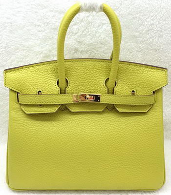 Hermes Birkin 25CM Tote Bag Original Leather H25T Lemon Hermes Birkin 25CM Tote Bag Original Leather H25T Lemon