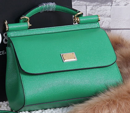 Dolce & Gabbana SICILY Calfskin Tote Bag BB4136 Green Dolce & Gabbana SICILY Calfskin Tote Bag BB4136 Green