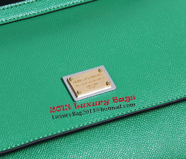 Dolce & Gabbana SICILY Calfskin Tote Bag BB4136 Green Dolce & Gabbana SICILY Calfskin Tote Bag BB4136 Green